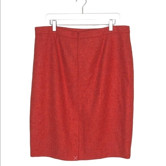 PURE COLLECTION Coral Wool Pencil Skirt - Picture 3 of 7